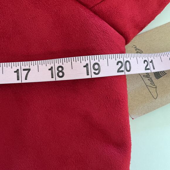 Tasha Polizzi Red Suede Moto Jacket Sz M Detachable Faux Fur Collar Asymmetrical - Picture 12 of 16